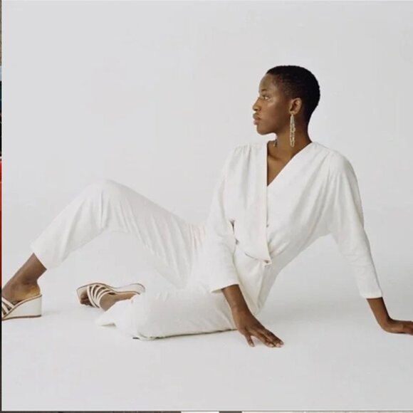 Paloma Wool Alexandria Jumpsuit S Wrap White - Picture 2 of 15